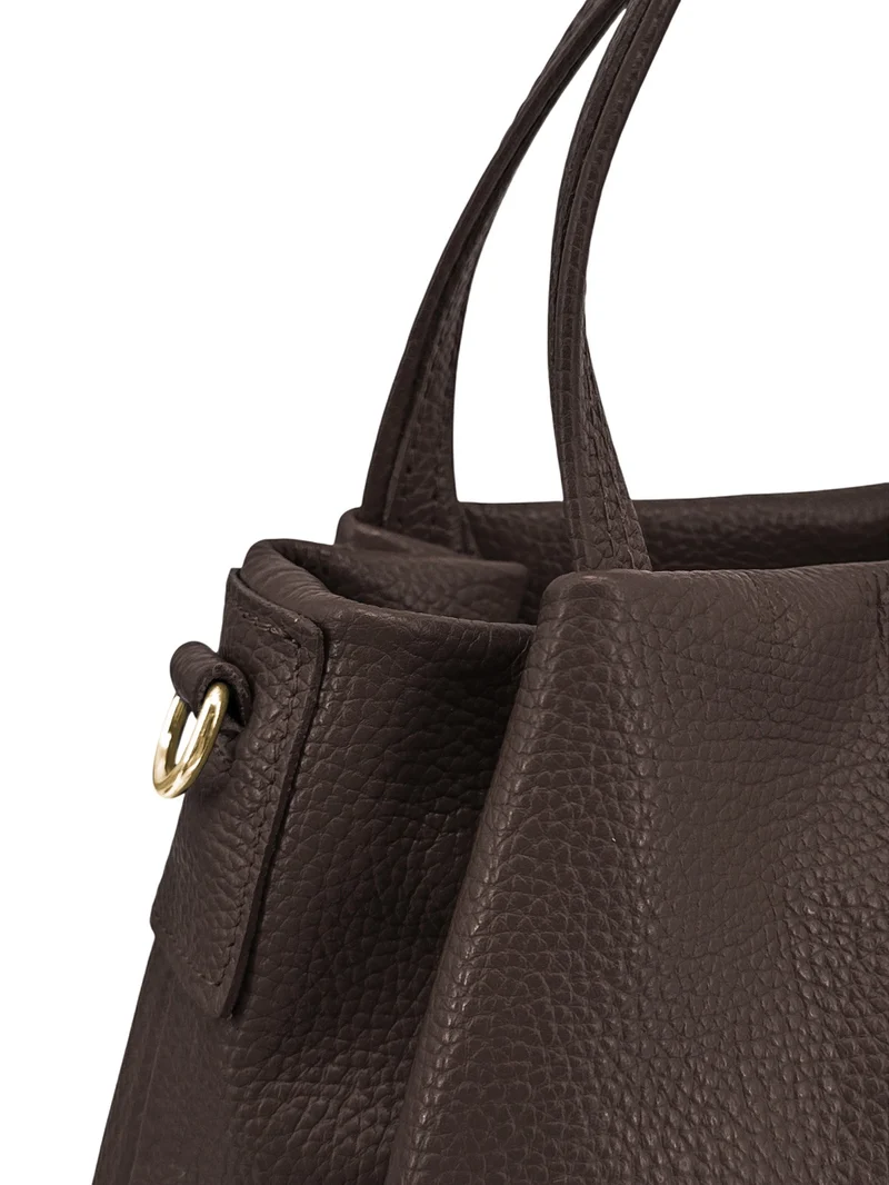 Sac à main en cuir grainé BUBBLE Marron chocolat