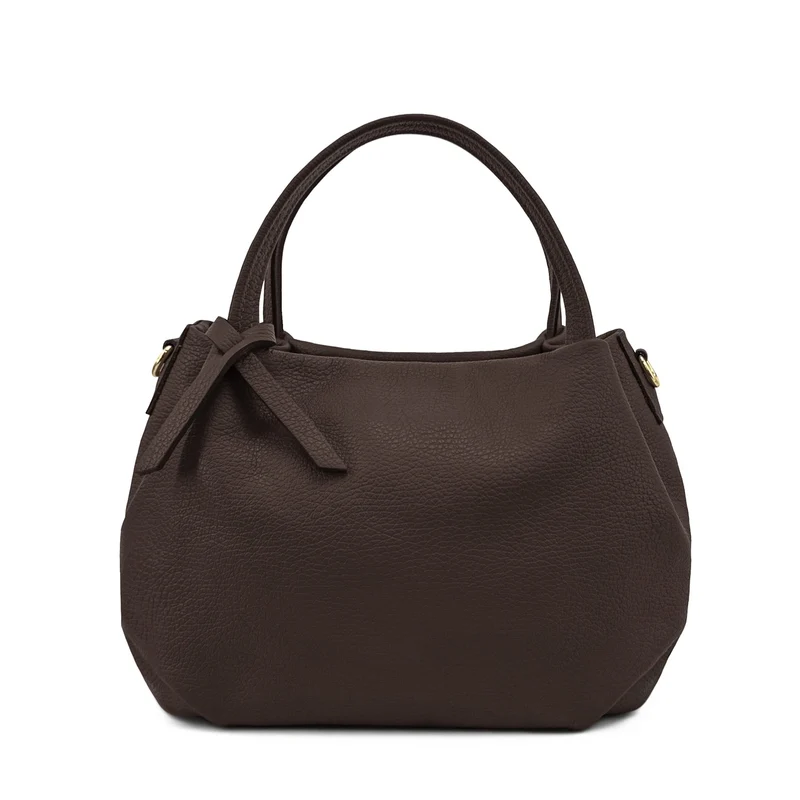 Sac à main en cuir grainé BUBBLE Marron chocolat