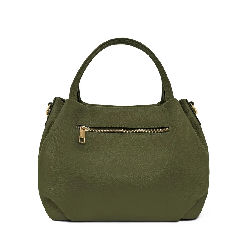 Sac à main en cuir grainé BUBBLE Vert kaki