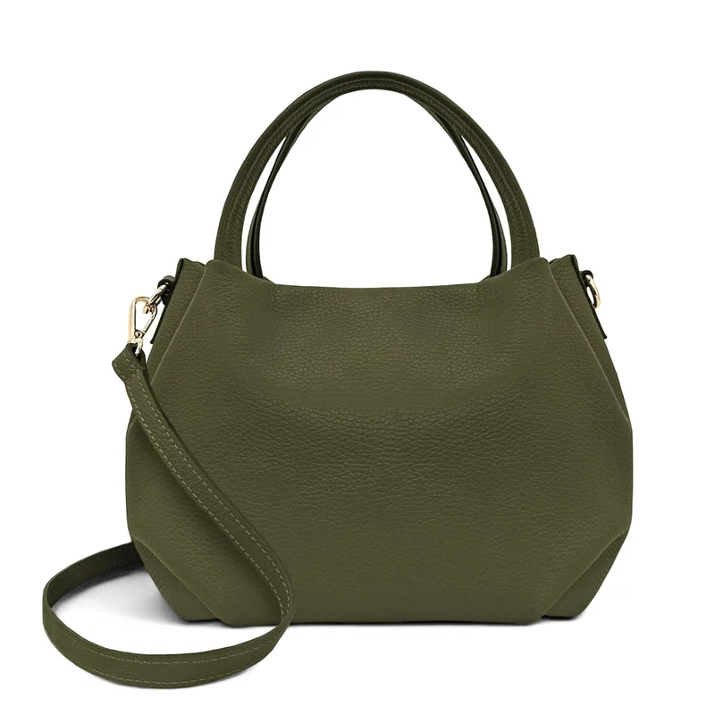 Sac à main en cuir grainé BUBBLE Vert kaki