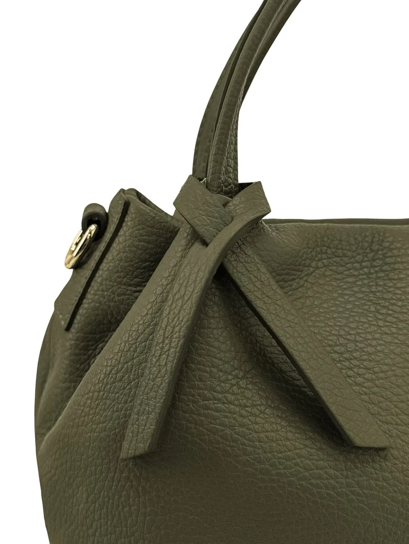 Sac à main en cuir grainé BUBBLE Vert kaki