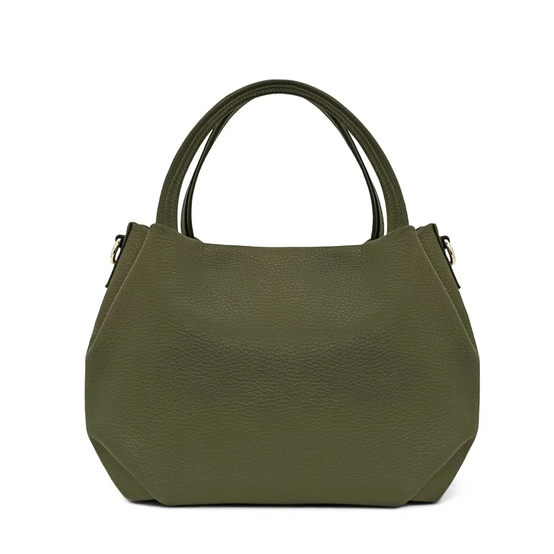 Sac à main en cuir grainé BUBBLE Vert kaki