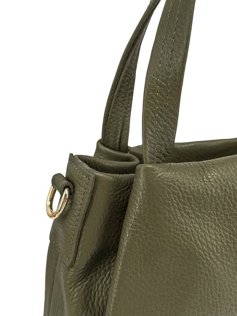 Sac à main en cuir grainé BUBBLE Vert kaki