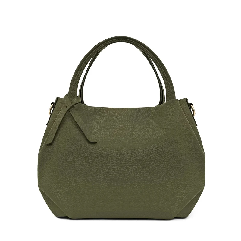Sac à main en cuir grainé BUBBLE Vert kaki