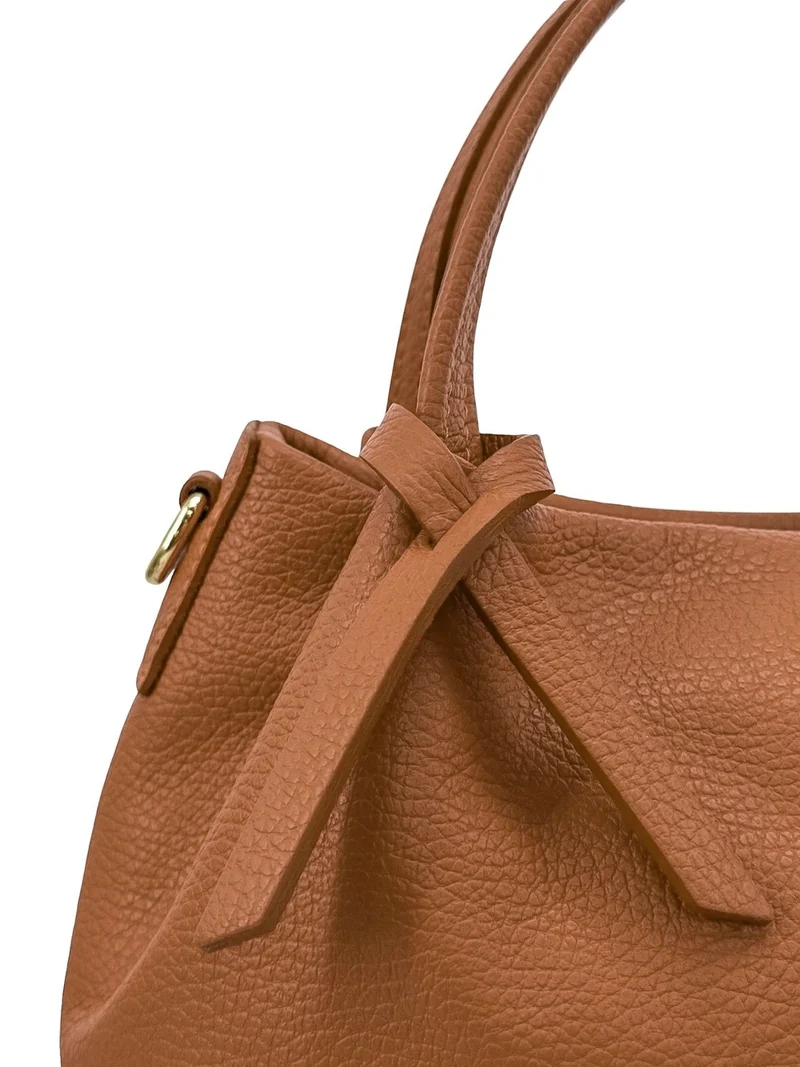 Sac à main en cuir grainé BUBBLE Marron camel foncé