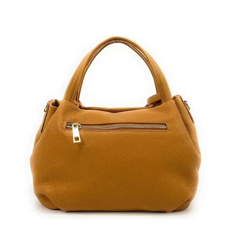 Sac à main en cuir grainé BUBBLE Marron camel