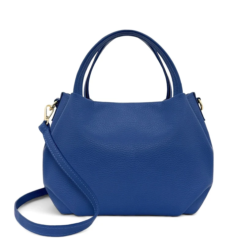 Sac à main en cuir grainé BUBBLE Bleu roi