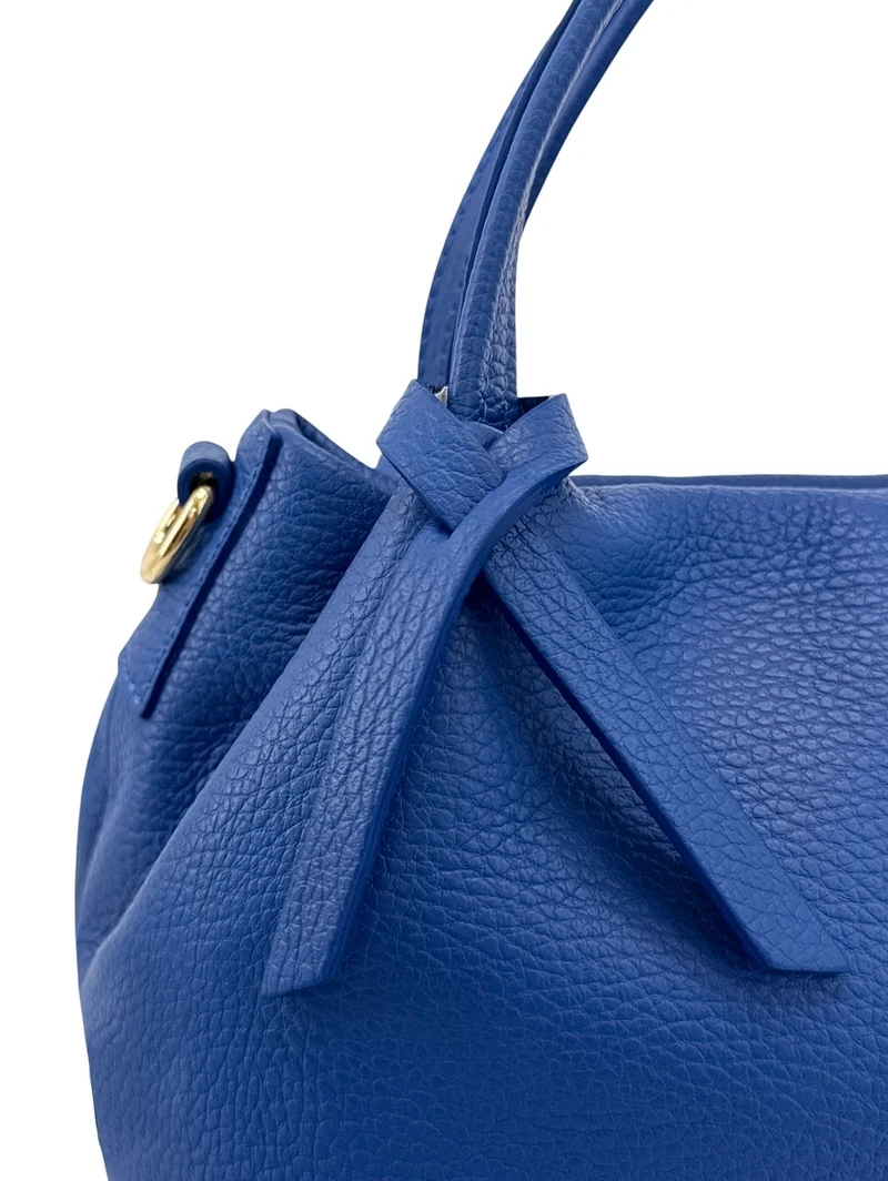 Sac à main en cuir grainé BUBBLE Bleu roi