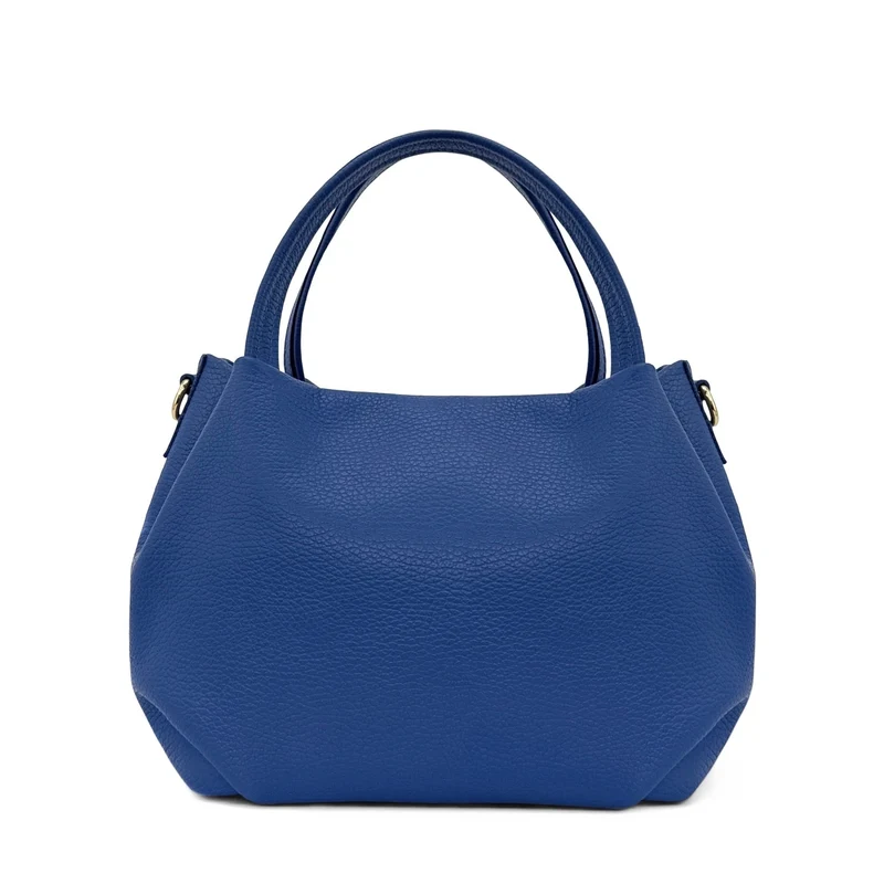Sac à main en cuir grainé BUBBLE Bleu roi