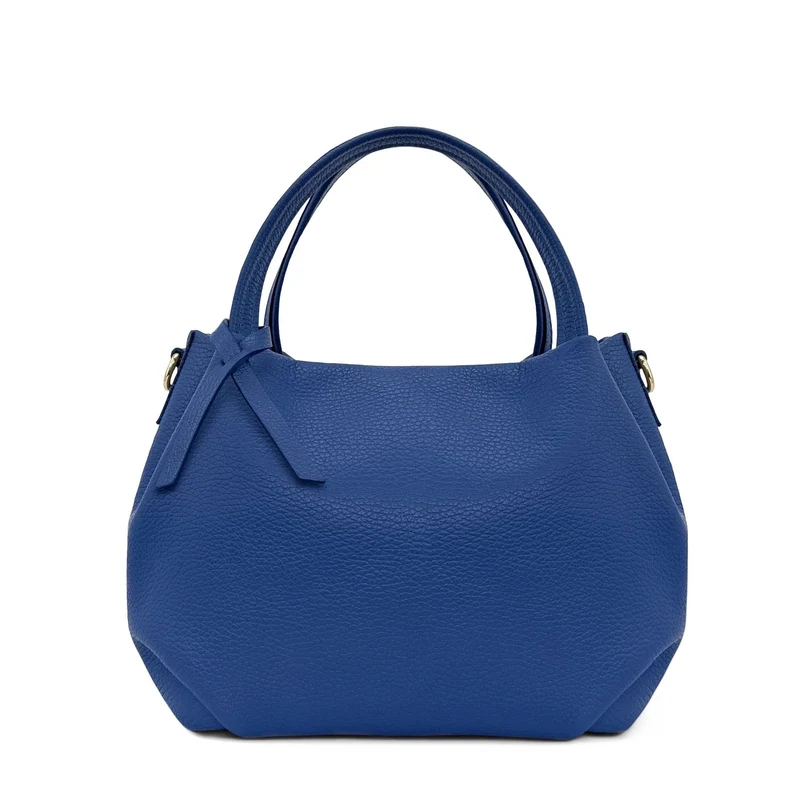 Sac à main en cuir grainé BUBBLE Bleu roi