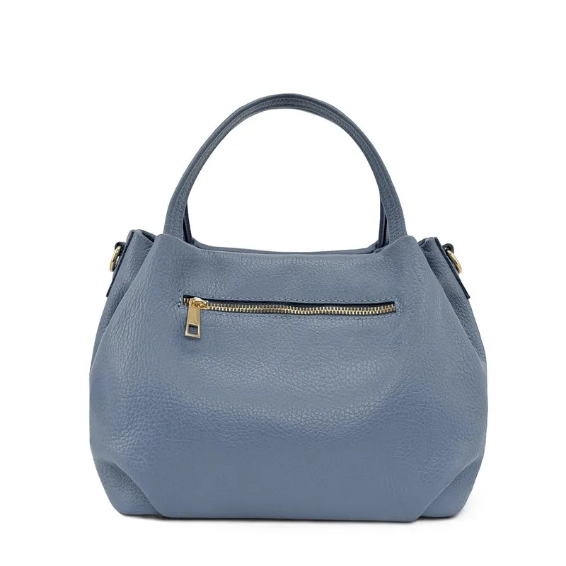 Sac à main en cuir grainé BUBBLE Bleu glacier