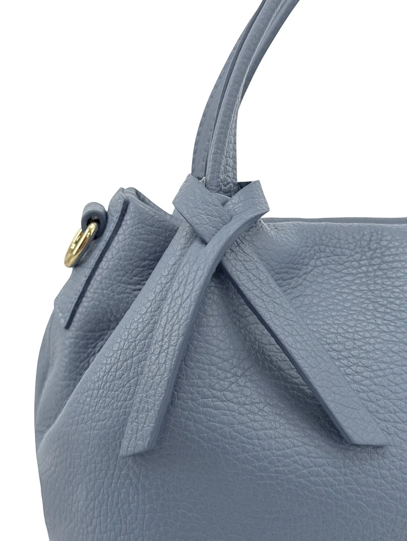 Sac à main en cuir grainé BUBBLE Bleu glacier