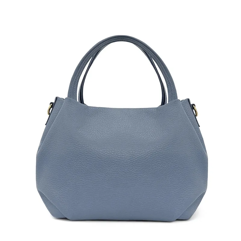 Sac à main en cuir grainé BUBBLE Bleu glacier