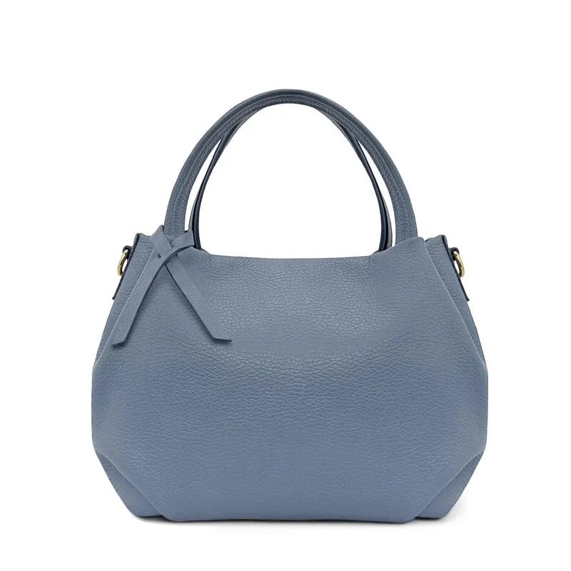 Sac à main en cuir grainé BUBBLE Bleu glacier