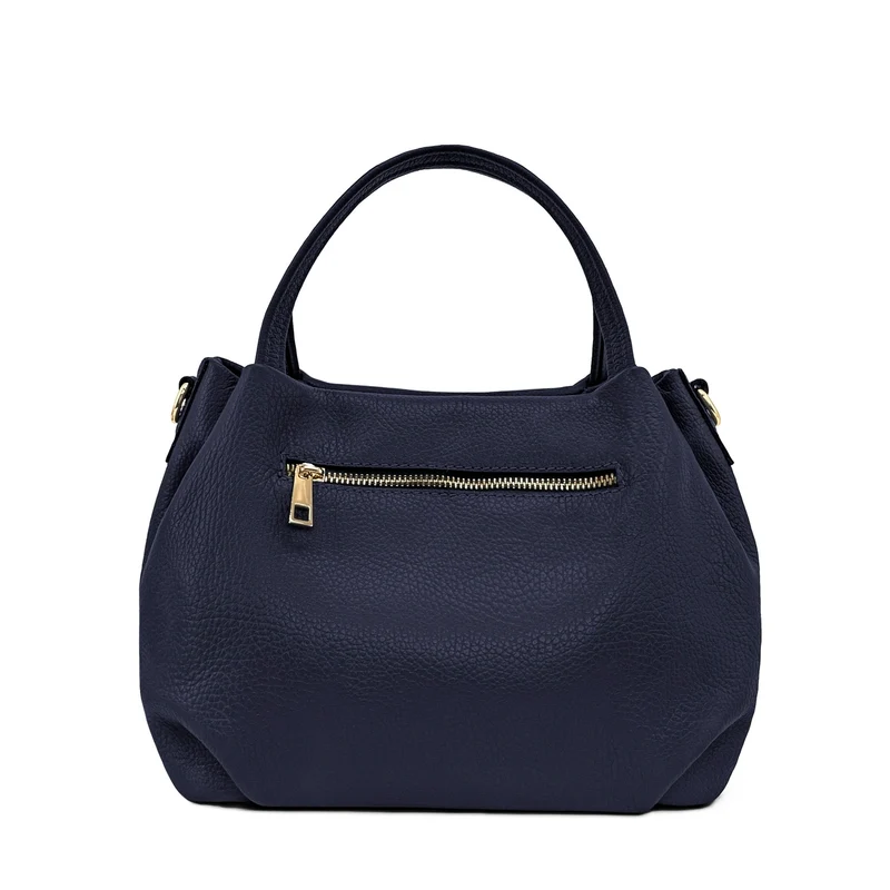 Sac à main en cuir grainé BUBBLE Bleu marine
