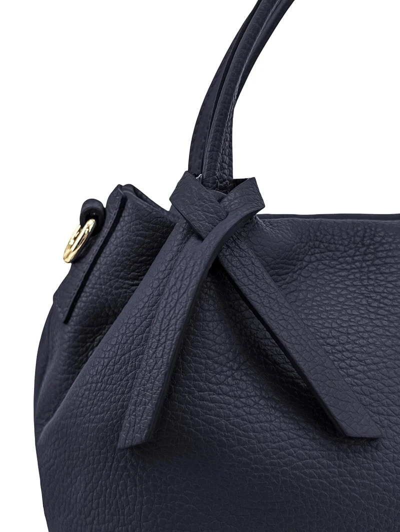 Sac à main en cuir grainé BUBBLE Bleu marine