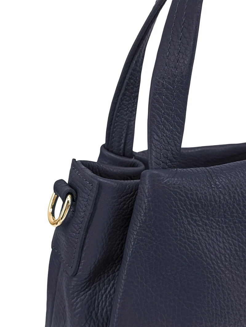 Sac à main en cuir grainé BUBBLE Bleu marine