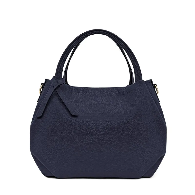Sac à main en cuir grainé BUBBLE Bleu marine