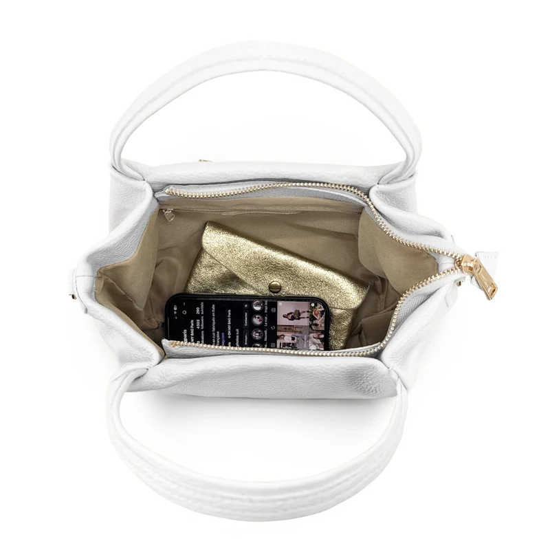 Sac à main en cuir grainé BUBBLE Blanc