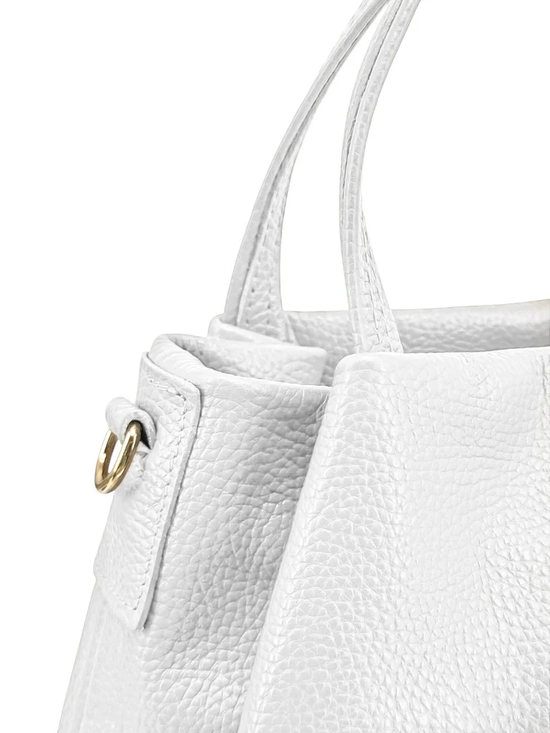Sac à main en cuir grainé BUBBLE Blanc