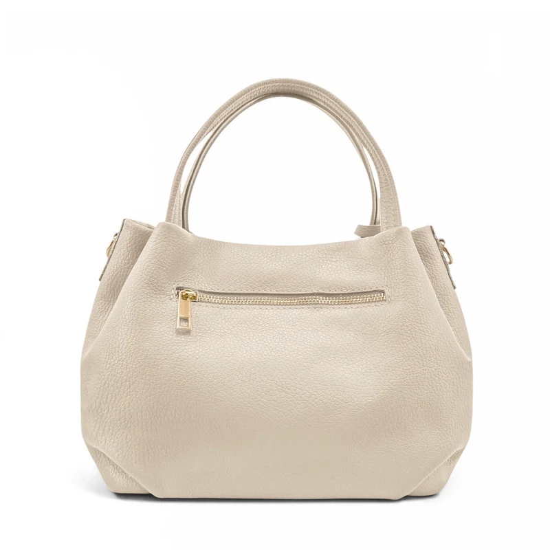 Sac à main en cuir grainé BUBBLE Beige crème