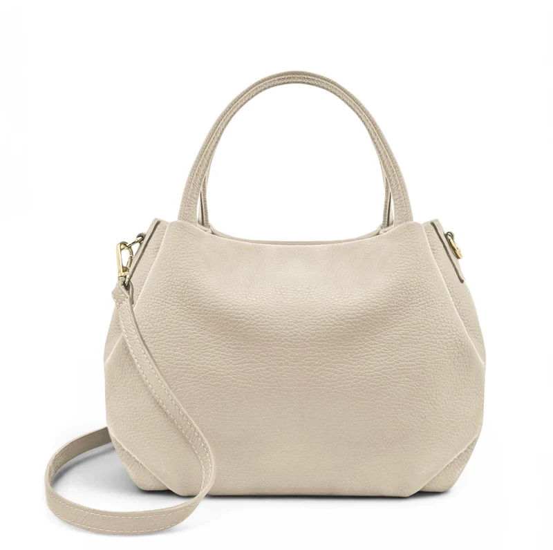 Sac à main en cuir grainé BUBBLE Beige crème