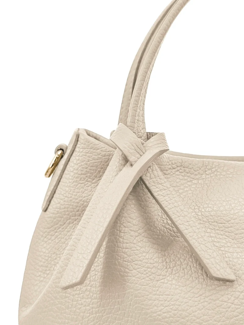 Sac à main en cuir grainé BUBBLE Beige crème