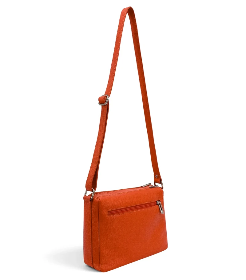 Sac trotteur à bandoulière en cuir grainé MANHATTAN Orange