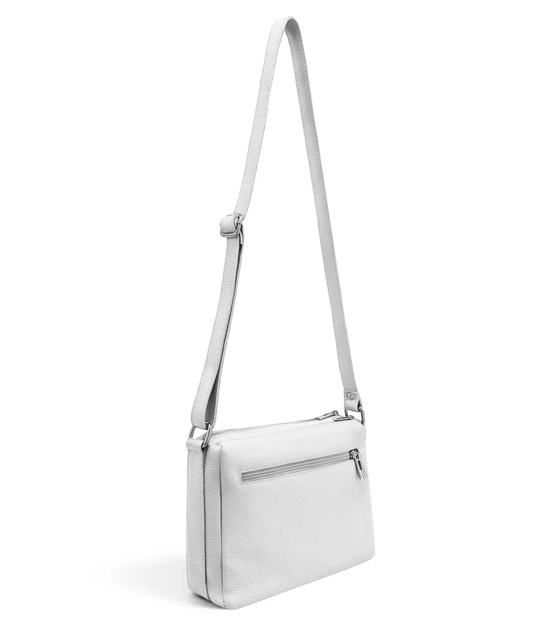 Sac trotteur à bandoulière en cuir grainé MANHATTAN Blanc