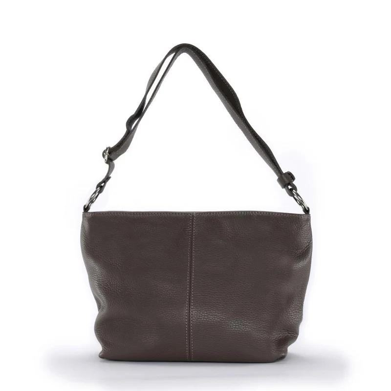 Sac à main en cuir grainé KUTA Taupe foncé