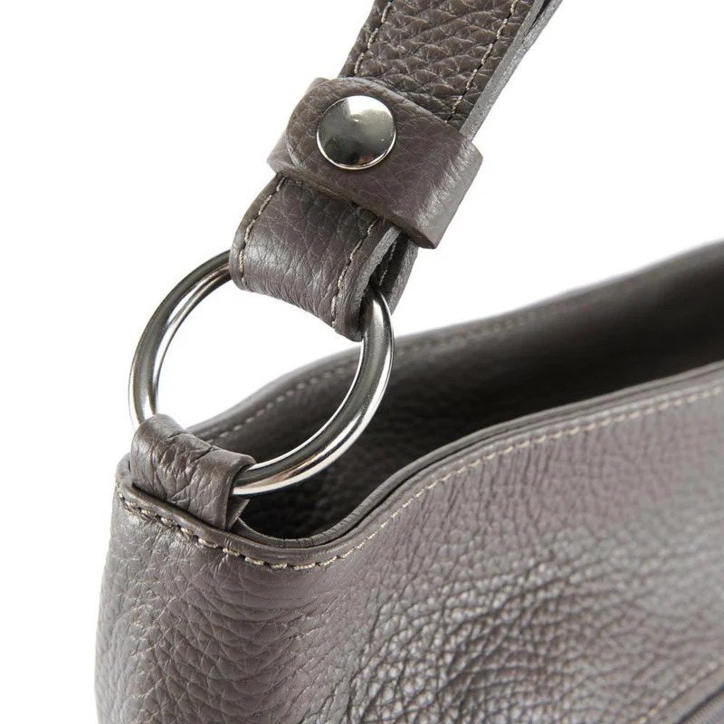 Sac à main en cuir grainé KUTA Taupe foncé