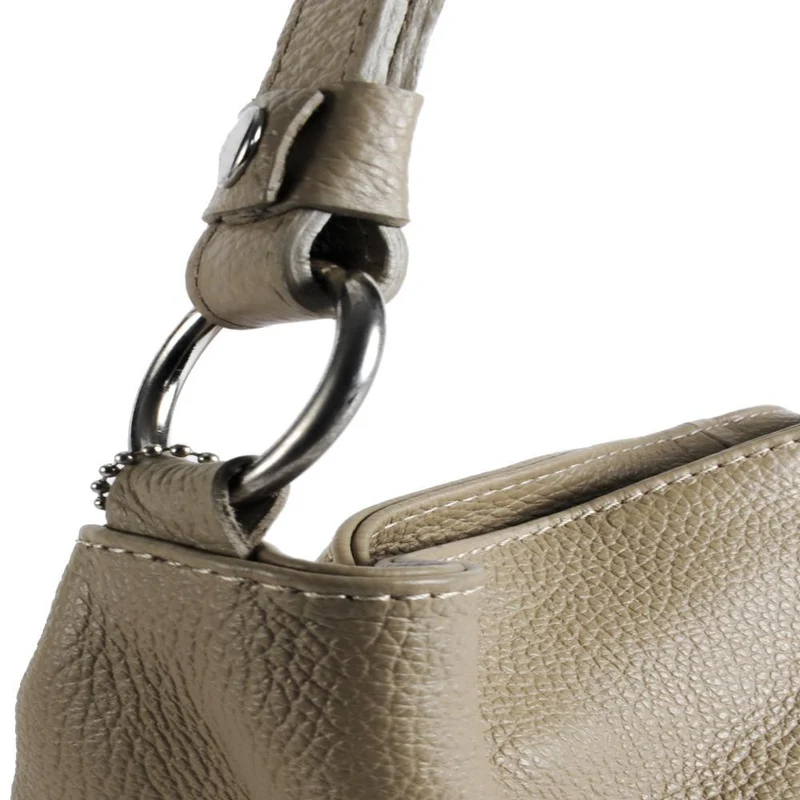 Sac à main en cuir grainé KUTA Taupe clair