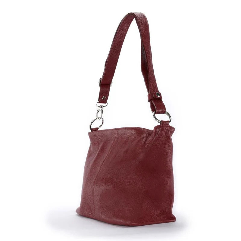 Sac à main en cuir grainé KUTA Rouge foncé
