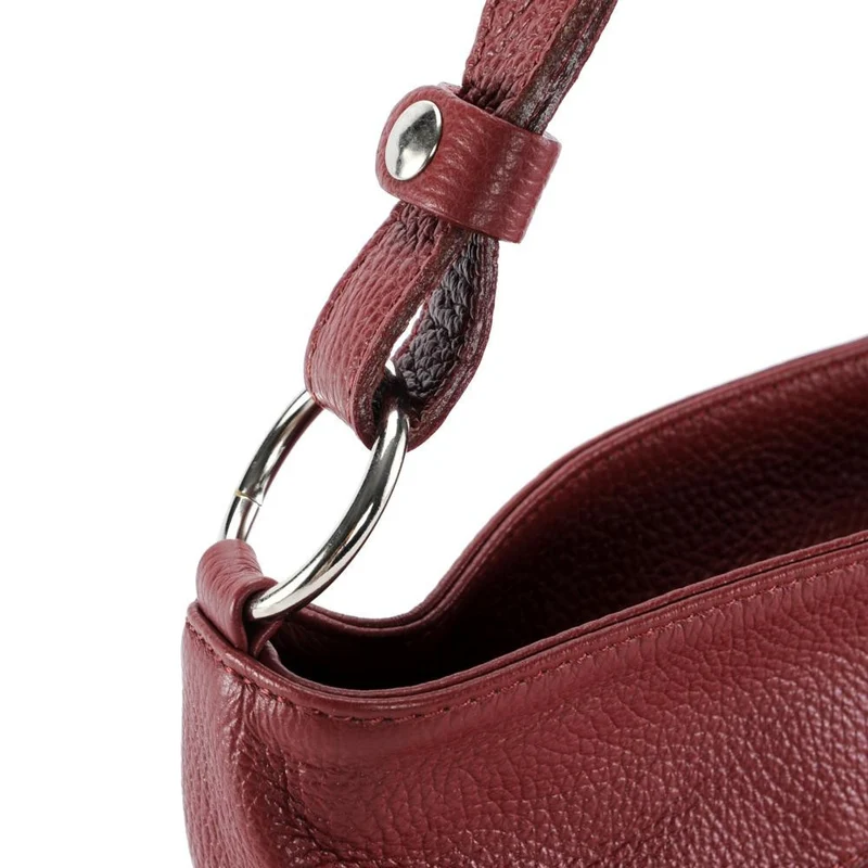 Sac à main en cuir grainé KUTA Rouge foncé