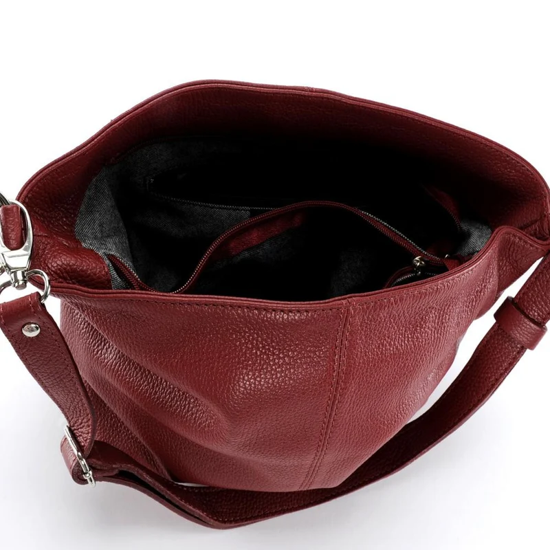 Sac à main en cuir grainé KUTA Rouge foncé