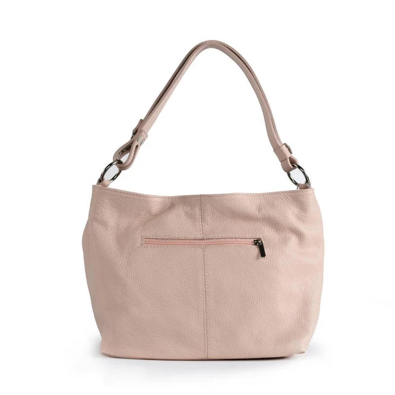 Sac à main en cuir grainé KUTA Rose nude
