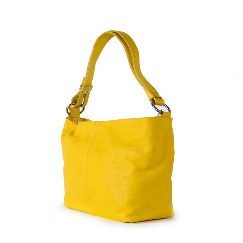 Sac à main en cuir grainé KUTA Jaune tournesol
