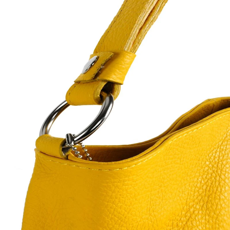Sac à main en cuir grainé KUTA Jaune tournesol
