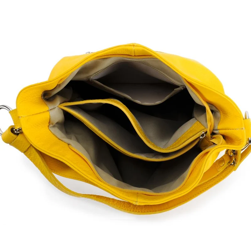 Sac à main en cuir grainé KUTA Jaune tournesol