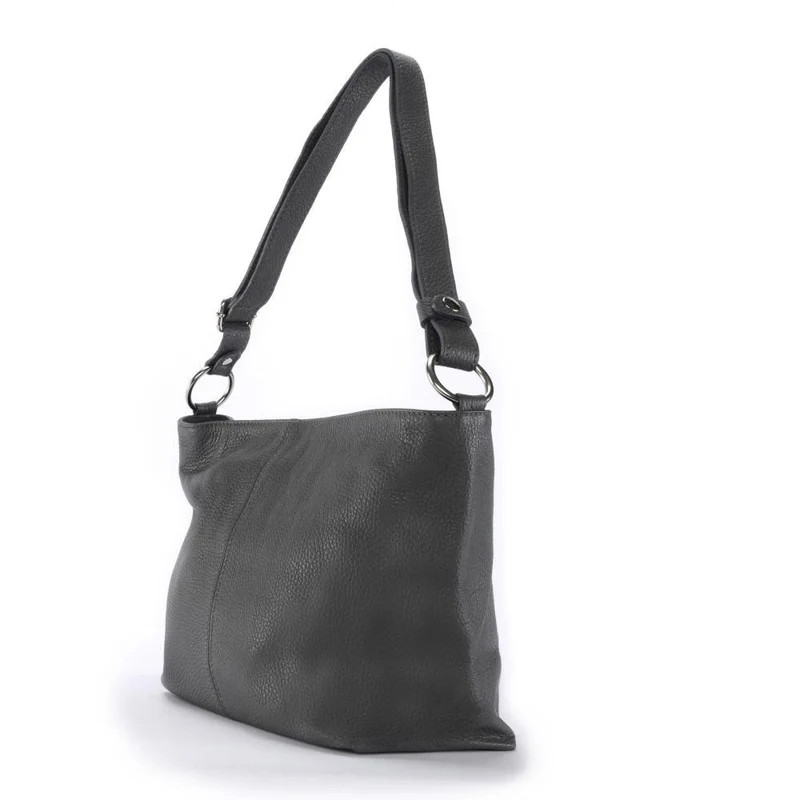 Sac à main en cuir grainé KUTA Gris foncé