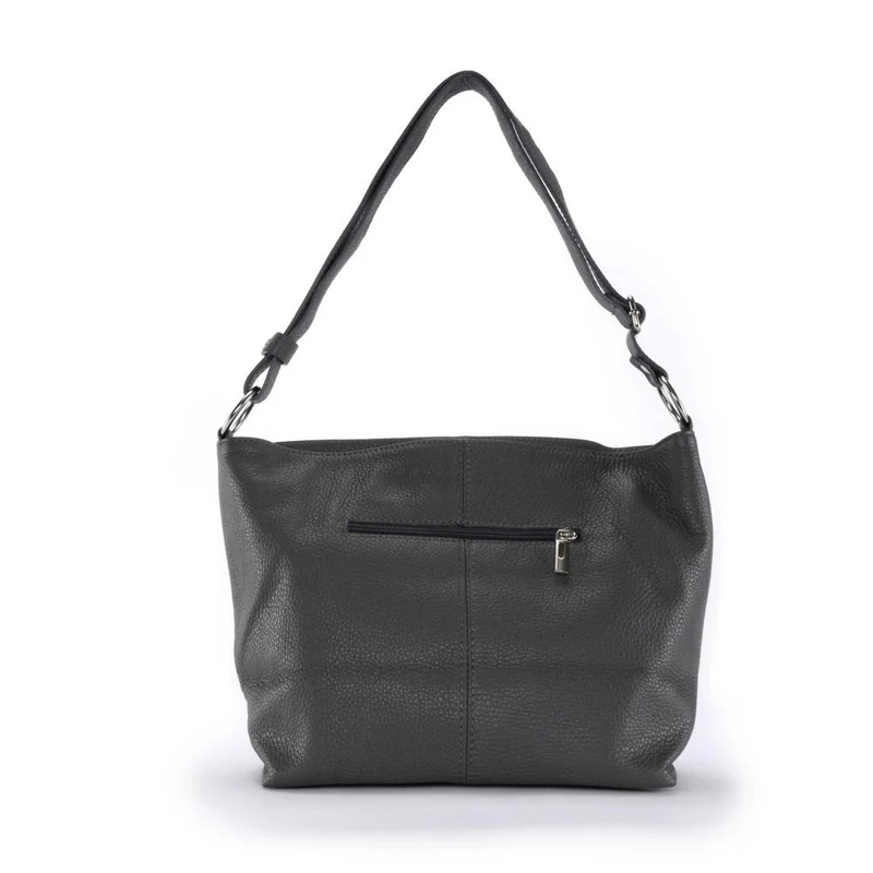 Sac à main en cuir grainé KUTA Gris foncé