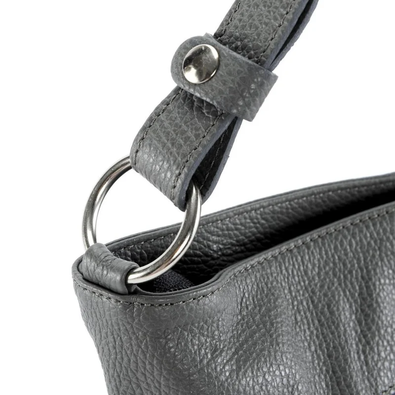 Sac à main en cuir grainé KUTA Gris foncé