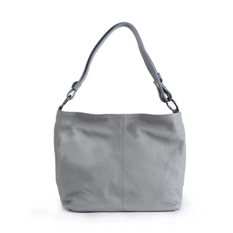 Sac à main en cuir grainé KUTA Gris clair