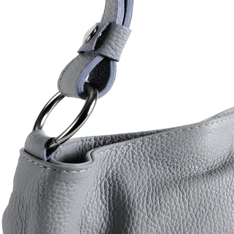 Sac à main en cuir grainé KUTA Gris clair