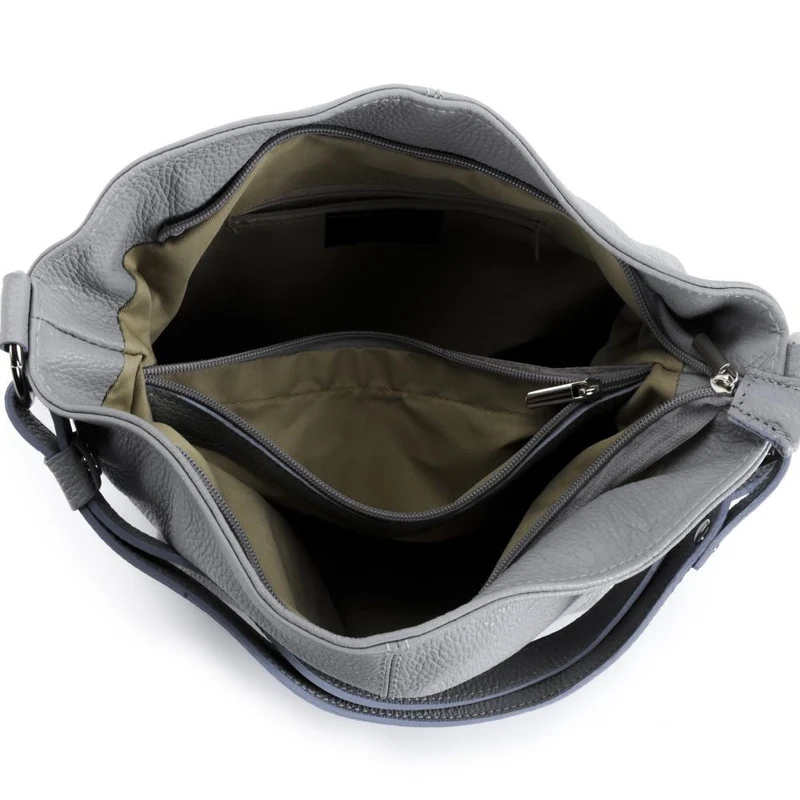Sac à main en cuir grainé KUTA Gris clair