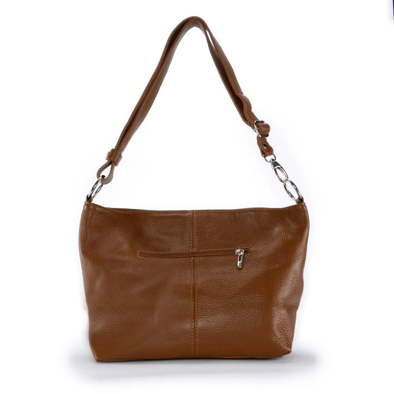 Sac à main en cuir grainé KUTA Camel foncé