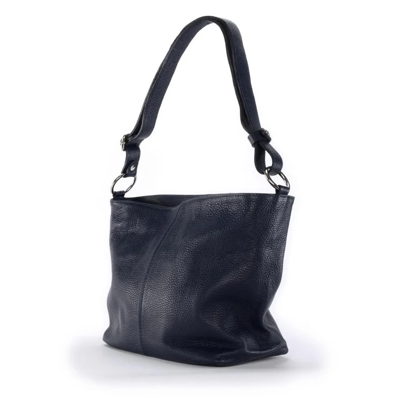 Sac à main en cuir grainé KUTA Bleu marine