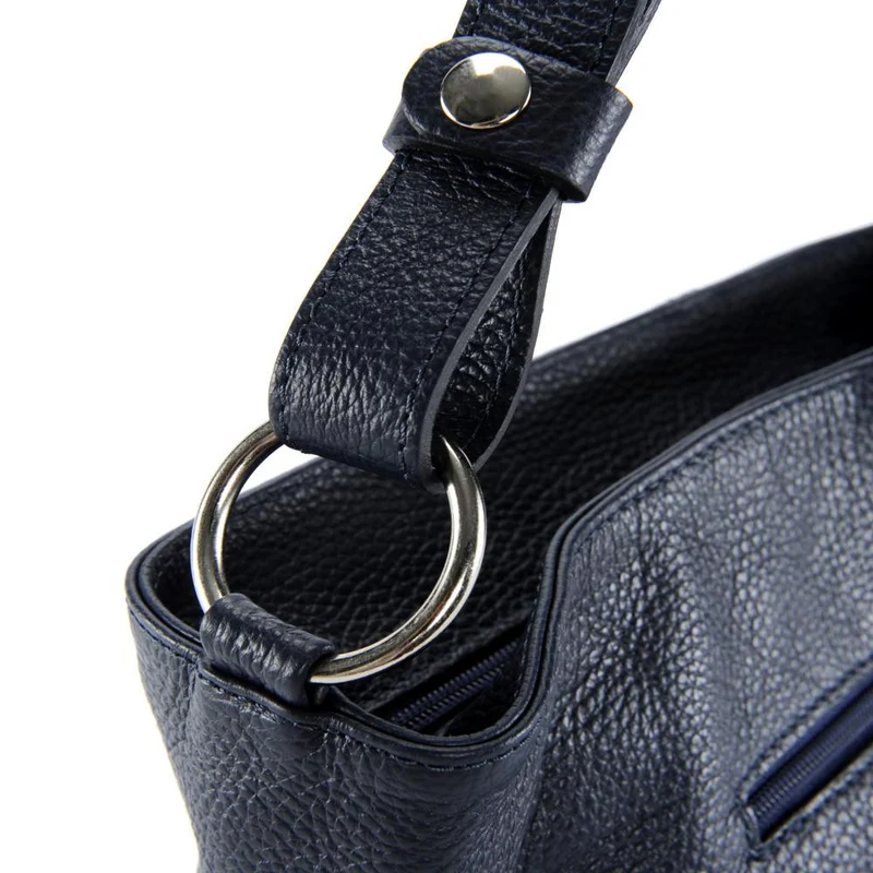 Sac à main en cuir grainé KUTA Bleu marine