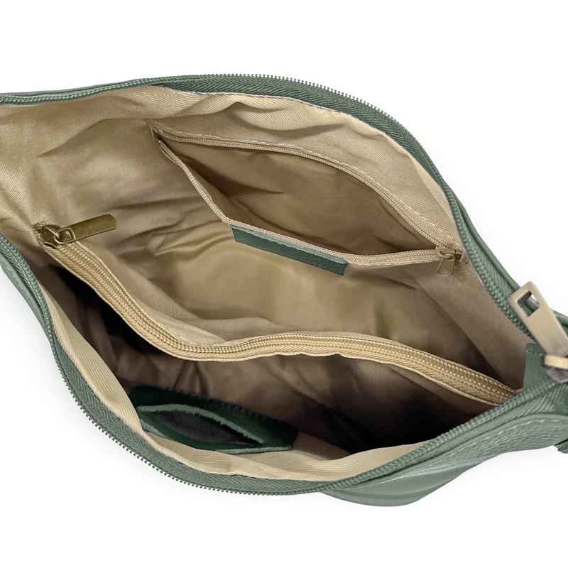 Sac seau à bandoulière en cuir grainé BEAUBOURG Vert pastel