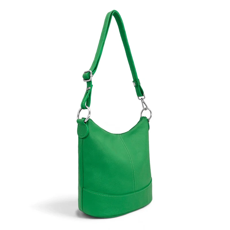 Sac seau à bandoulière en cuir grainé BEAUBOURG Vert anglais